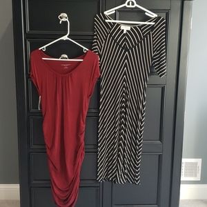 2 maternity dresses,  mid length